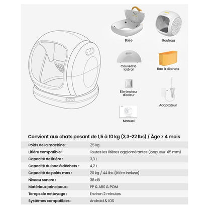 Litière Automatique XXL & Connectée